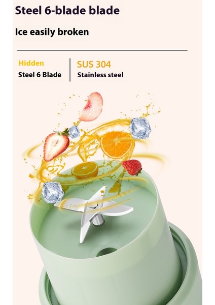 Meyve Sıkacağı Suyu Bardağı Doğa Sporları Taşınabilir Meyve Sıkacağı Blender Suyu Ezme Buz Pişirici El Mini Meyve Suyu Bardağı Blender Bardağı (Yurt Dışından)