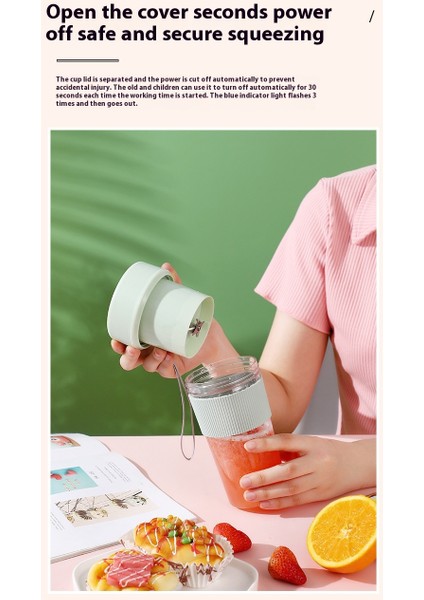 Meyve Sıkacağı Suyu Bardağı Doğa Sporları Taşınabilir Meyve Sıkacağı Blender Suyu Ezme Buz Pişirici El Mini Meyve Suyu Bardağı Blender Bardağı (Yurt Dışından)