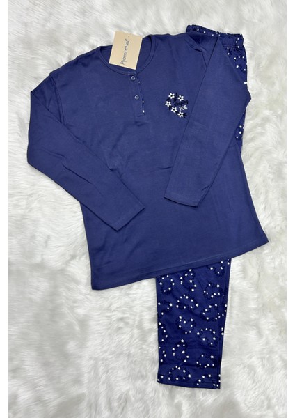 Pamuklu Penye Interlok Düğmeli Kadın Pijama Takımı