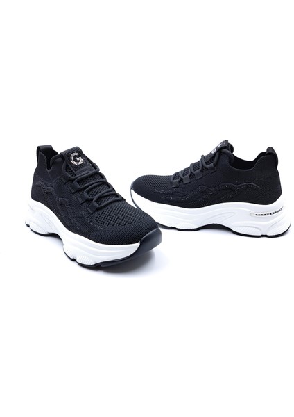 G25Y309 Taşlı Siyah Kadın Günlük Triko Spor Ayakkabı indirimleri