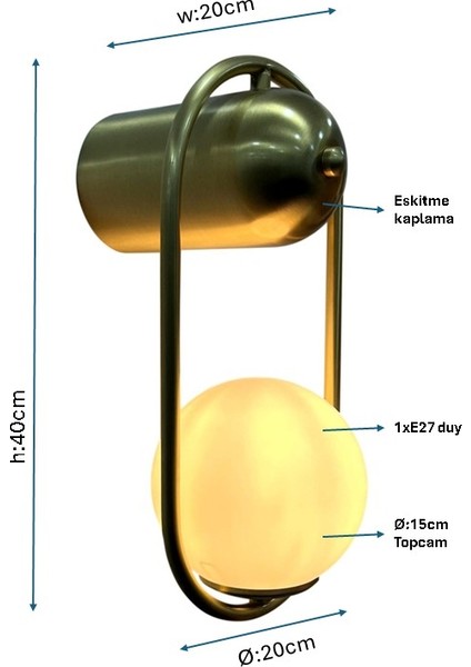 Eskitme Modern Aplik PLC-1259-AP-1E