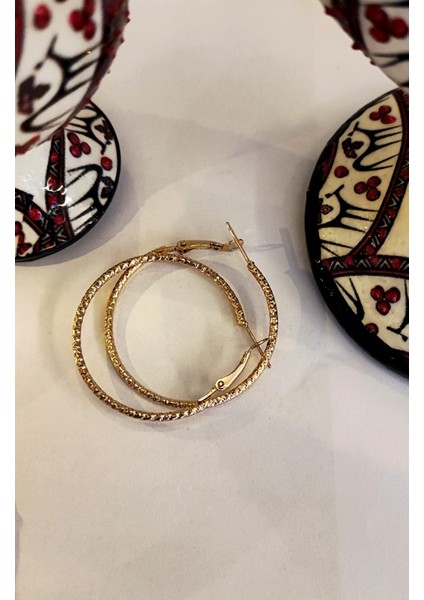 İnce Halka Model Küpe 4 cm