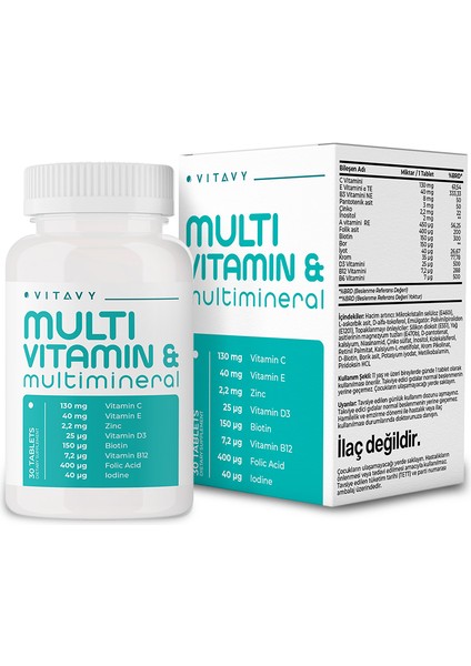 B12 Vitamini Sprey 10 ml (75 Puff) & Multivitamin & Multimineral (1X30 Tablet)