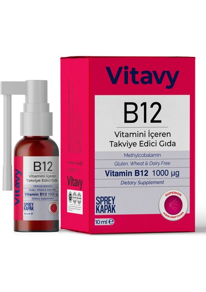 B12 Vitamini Sprey 10 ml (75 Puff) & Multivitamin & Multimineral (1X30 Tablet)