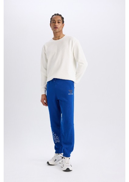 DeFactoFit Kalın Jogger Eşofman Altı NBA Golden State Warriors Standart Fit Beli Bağcıklı Cepli D3221AX24WN