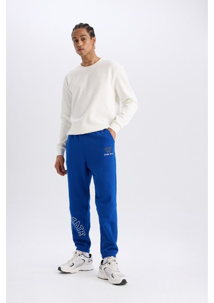 DeFactoFit Kalın Jogger Eşofman Altı NBA Golden State Warriors Standart Fit Beli Bağcıklı Cepli D3221AX24WN