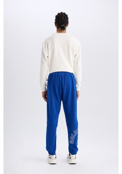 DeFactoFit Kalın Jogger Eşofman Altı NBA Golden State Warriors Standart Fit Beli Bağcıklı Cepli D3221AX24WN