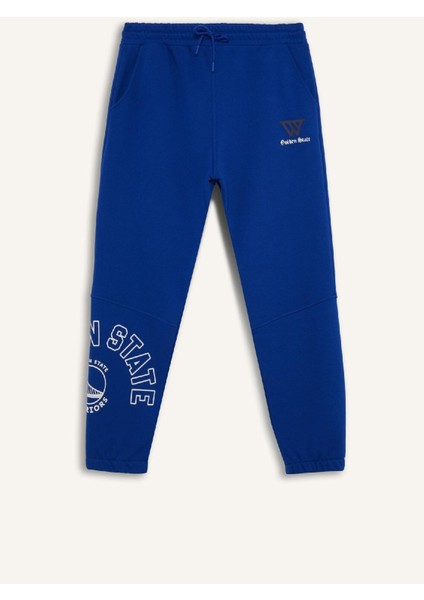DeFactoFit Kalın Jogger Eşofman Altı NBA Golden State Warriors Standart Fit Beli Bağcıklı Cepli D3221AX24WN
