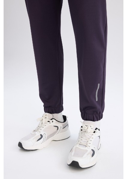 Fit Sporcu Jogger Eşofman Altı Standart Fit Basic Düz Cepli Beli Paçası Lastikli D3742AX24WN