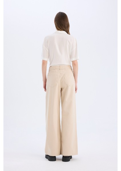 Coool Gabardin Palazzo Pantolon Wide Leg Yüksek Bel Geniş Bol Paça E1794AX25SP