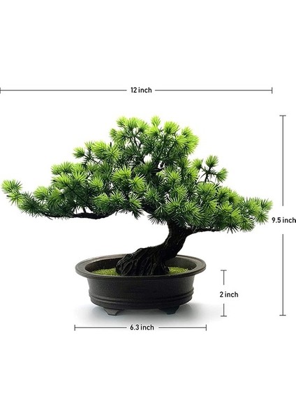 Ev Ofis Kapalı Dekor Için Yapay Japon Ardıç Bonsai Ağacı Yüksekliği 9.5 Inç (Yurt Dışından)