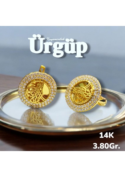 14AYAR 3.80GRAM Altın Tuğralı Küpe