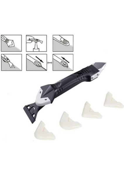 Dolgu Fayans Derz Kazıyıcı - Silikon Çekme Kazıma Aparatı 5 Parçalı