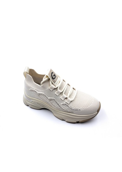 G25Y309 Taşlı Bej Kadın Günlük Triko Spor Ayakkabı fırsatları