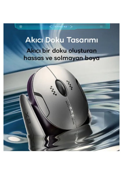 Mefa Ös Inphıc X2 Üç Modlu Oyun Faresi 800-2400DPI Rgb Işık 2.4g /bt4.0/bt5.0 Sessiz fırsatları