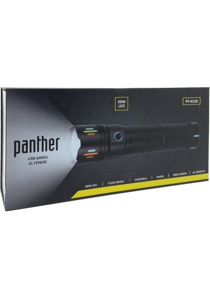 PT-4118 EL FENERİ PANTHER 4000 LÜMEN GÜCÜ EKSTRA GÜÇLÜ 1000 METRE MESAFEDE OLDUKÇA ETKİLİ DOĞADA YANINIZDAKİ EN DEĞERLİNİZ OLACAKTIR.