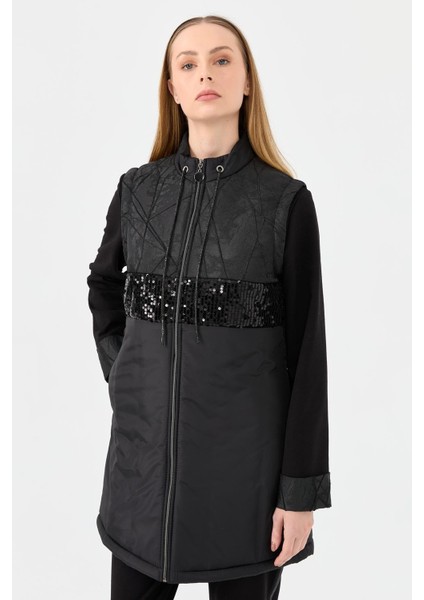 Önü Payet Kombinli 3'lü Takım Siyah