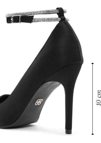 Kadın Siyah Bilekten Bağlamalı Ince Topuklu Stiletto 24WFD44036F fiyatları