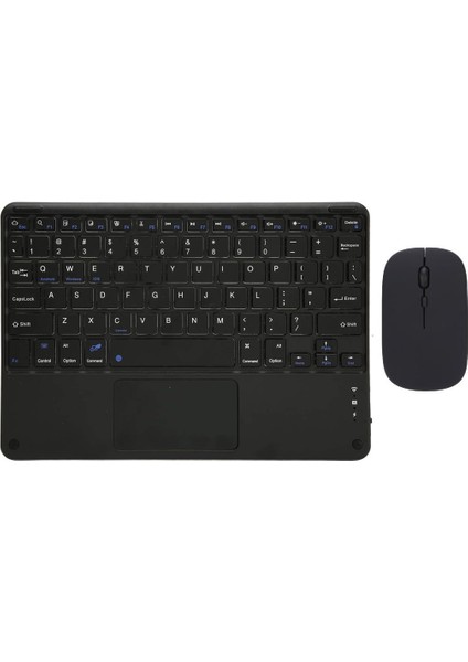 Alcatel Smart Tab 7 7" Uyumlu Kablosuz Bluetooth Şarjlı Touchpad'li Klavye Mouse Seti - Siyah
