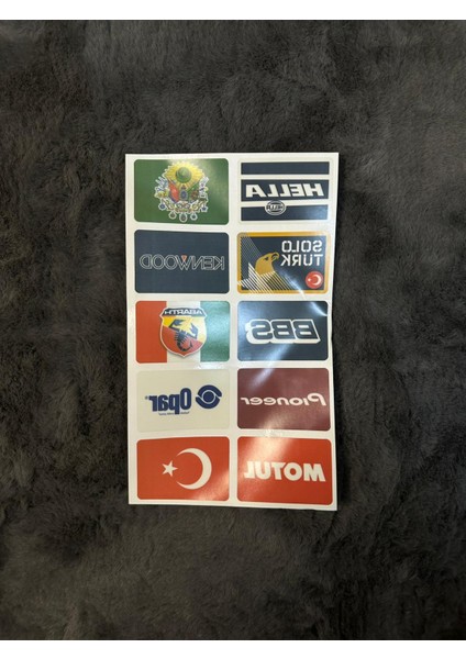 Ön Cam Pulu Sticker Set 10'lu Osmanlı Solotürk Dikdörtgen Seri