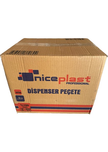 Masaüstü Dispenser Peçete - 2 Kat - 200 Adetlik 18 Paket - Koli