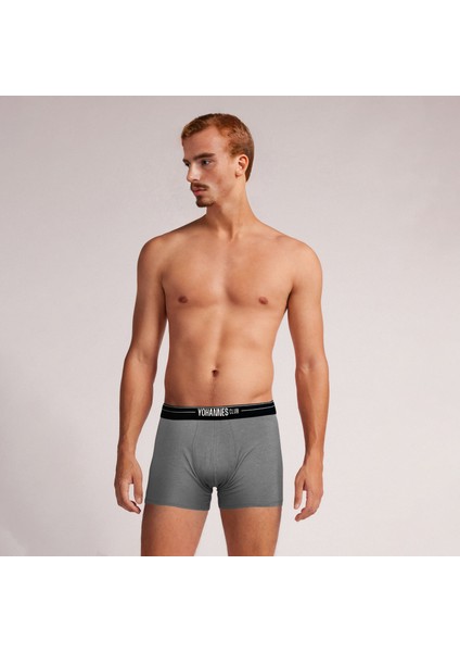 erkek, Özel Anatomik Pamuklu Boxer,tekli, Gri Melanj