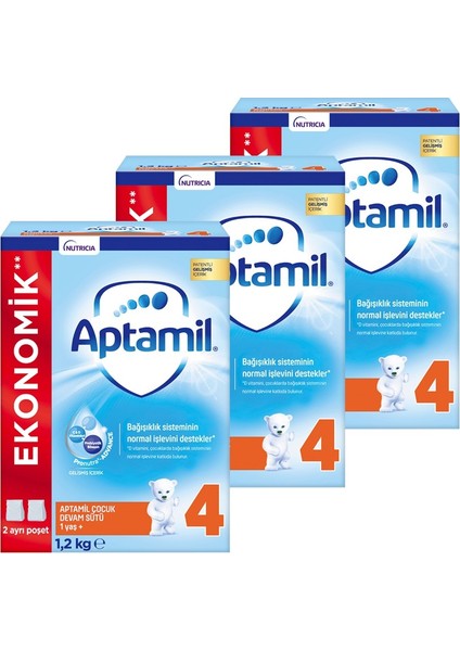 4 Çocuk Devam Sütü Yeni Formül 1200 gr x 3 Adet