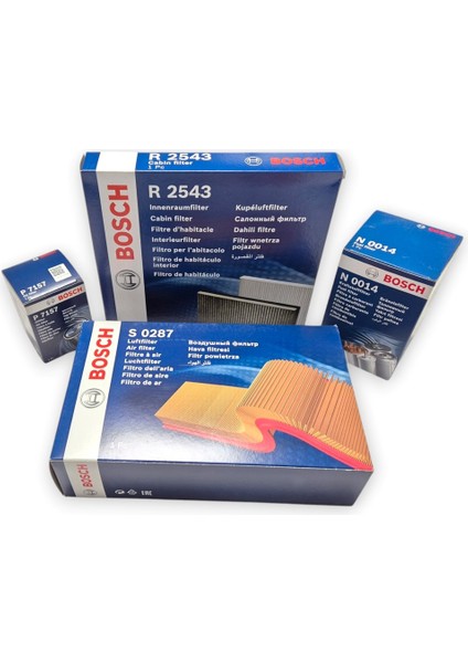 Audi A3 S.back 2013-2016 1.6 Dizel Hava Yağ Yakıt Polen Filtre Bosch