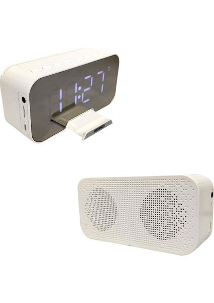 Müzik Kutusu Şarjlı Masa Saatı Ekranlı Bt/sd/aux/fm Kimiso K-10
