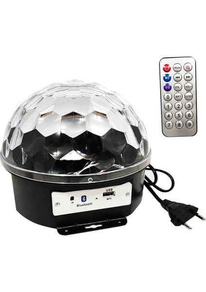 Müzik Kutusu Disko Topu Rgb LED 220V Bt/usb Akkuzu HS-12609