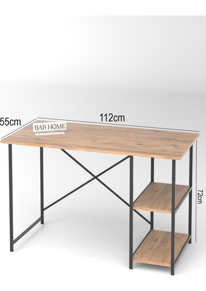 2 Raflı Metal Ayaklı Atlantik Çam Çalışma Masası Raflı Ofis Masası Ders Çalışma Masası Öğrenci Ders Çalışma Bilgisayar Masası
