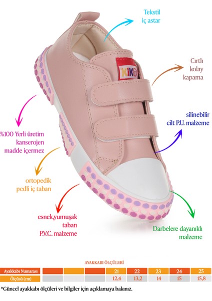 Kach Cırtlı Kız Bebek Günlük Spor Ayakkabı Pudra fiyatları