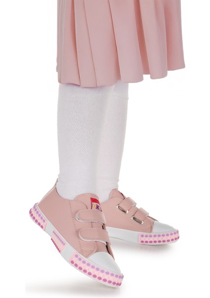 Kach Cırtlı Kız Bebek Günlük Spor Ayakkabı Pudra modelleri
