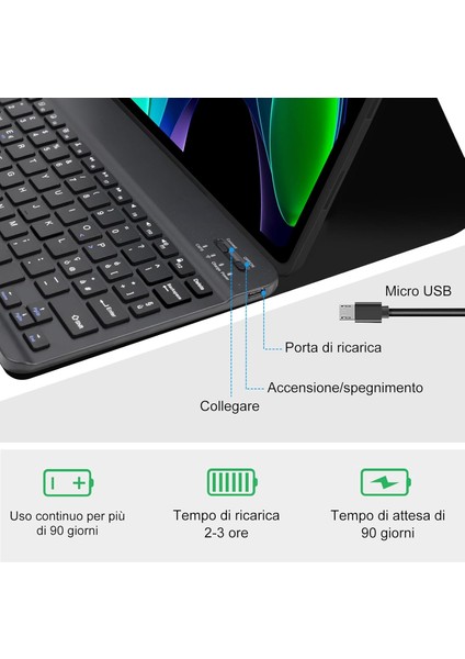 Xiaomi Pad 6 / Pad 6 Pro 11 Uyumlu Bluetooth Özellikli Standlı Kalem Bölmeli Klavyeli Kılıf Manyetik fiyatları