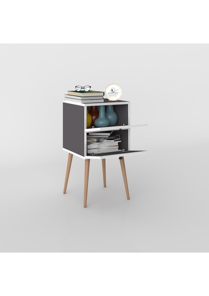 Kenzlife Komodin Hanami Gri 74*39*39 Komidin Ahşap Ayaklı Kitaplık Ayakkabılık Kapaklı Arkalıklı fiyatları