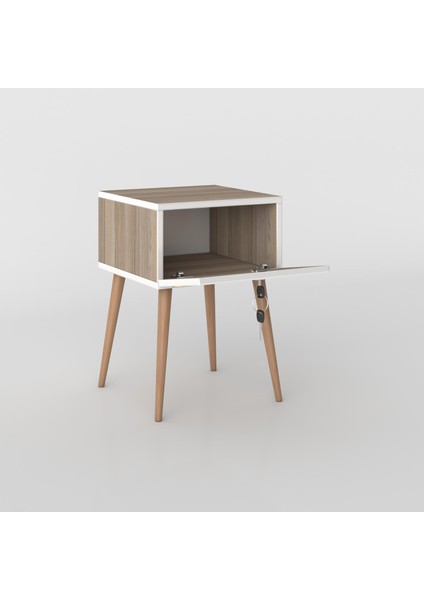 Kenzlife Komodin Kazuki Crd 60*39*39 Komidin Ahşap Ayaklı Kitaplık Ayakkabılık Kapaklı Arkalıklı