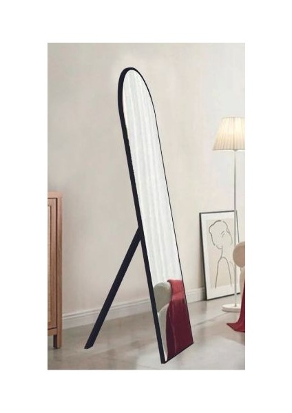 Siyah Ayaklı Antre Koridor Duvar Salon Ofis Yatak Odası Boy Aynası 40 x 120 cm