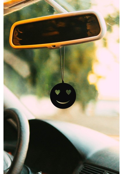 Metal Emoji Motifli Dikiz Aynası Süsü Oto Aksesuar Araba Süsü