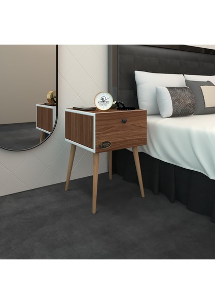 Kenzlife Komodin Tora Cvz 60*39*39 Komidin Ahşap Ayaklı Kitaplık Ayakkabılık Kapaklı Arkalıklı