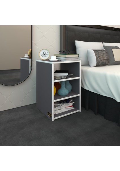 Kenzlife Komodin Panpan Gri 60*39*39 Komidin Kitaplık Ayakkabılık