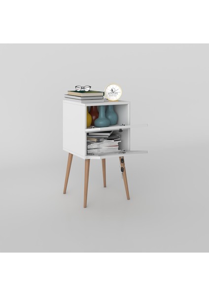 Kenzlife Komodin Kilitli Sakura Byz 74*39*39 Komidin Ahşap Ayaklı Kitaplık Ayakkabılık Kapaklı Arkalıklı