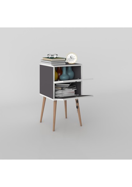 Kenzlife Komodin Kilitli Sakura Gri 74*39*39 Komidin Ahşap Ayaklı Kitaplık Ayakkabılık Kapaklı Arkalıklı