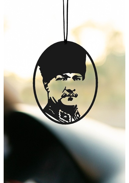 Araba Süsü Metal Gazi Mustafa Kemal Atatürk Dikiz Aynası Süsü Gerçek Silüet Oto Aksesuar