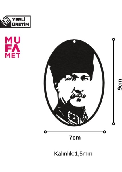 Araba Süsü Metal Gazi Mustafa Kemal Atatürk Dikiz Aynası Süsü Gerçek Silüet Oto Aksesuar fiyatları