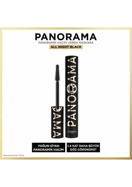 Panorama Hacim Veren Maskara All Night Black - Siyah