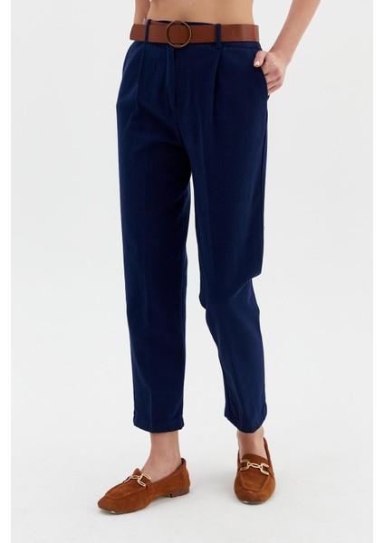 Beli Kemerli Gabardin Pantolon