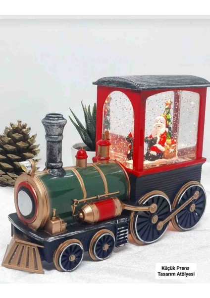 Kar Küresi Müzik Kutusu Yılbaşı Yeni Yıl Chrismast Tren Kar Küre Müzikli Işıklı Noel Baba Dekoratif Obje Sevgililer Günü Çocuk Odası Salon Dekorasyon