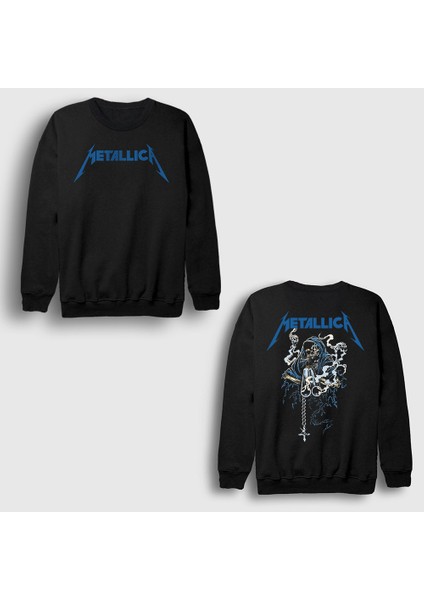 Siyah Gun Smoke Metallica Sırt Baskılı Sweatshirt