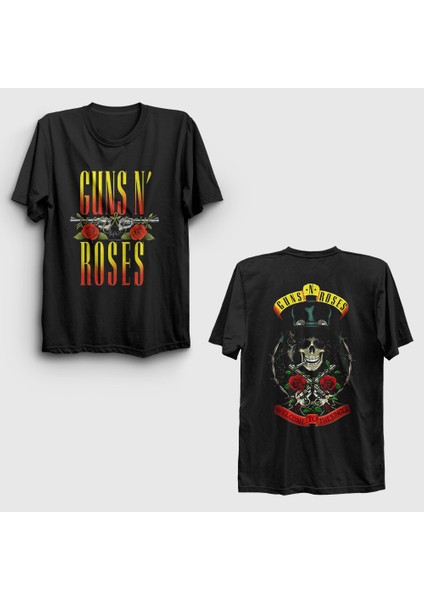 Siyah Jungle Guns N Roses Sırt Baskılı T-Shirt