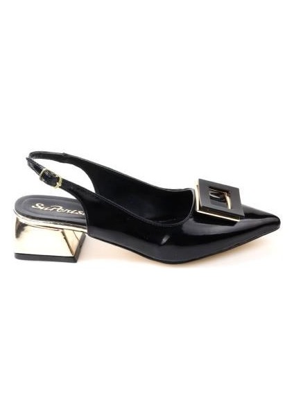 Sprs 02830 4 Cm Topuklu Kadın Arkası Açık Stiletto Ayakkabı